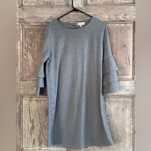 Simply Southern Heather Gray Ruffle Sleeve Dress